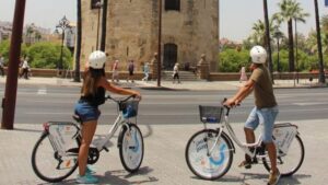 Seville City Bike Tour: Top Seville's Monuments - Barrio Santa Cruz at street level: where Seville starts to make sense