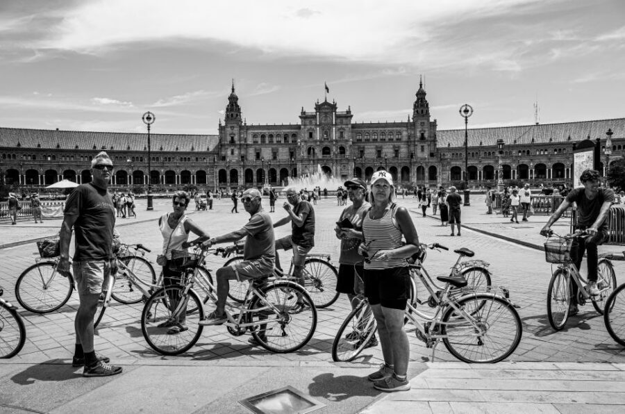 Seville: City Sightseeing and Local Culture Bike Tour - Plaza de España: the “save this for the ride back to your hotel” stop