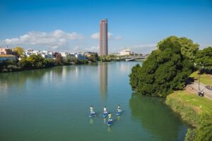 Seville: Paddle Surf Route and Class - Boards, life jackets, and lockers: safety plus peace of mind
