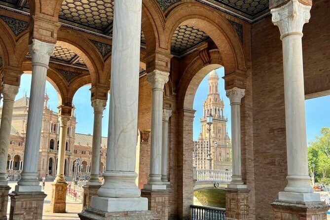 Spirit of Seville - Private Walking Tour with Casa de Pilato - Stop 2 inside Casa de Pilatos: azulejo and Greco-Roman statues